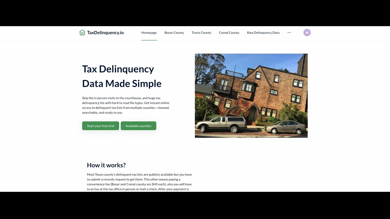 Tax Delinquency.com Demo