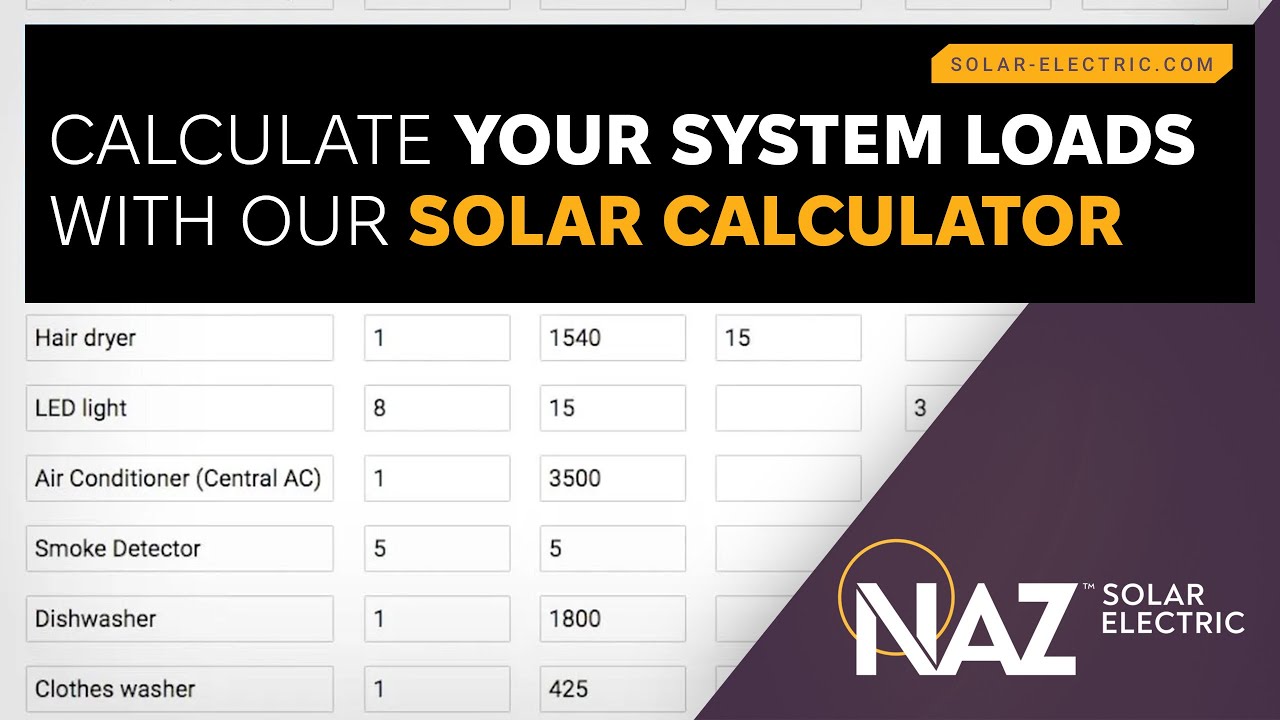 Calculate Your System Loads with Our Solar Calculator