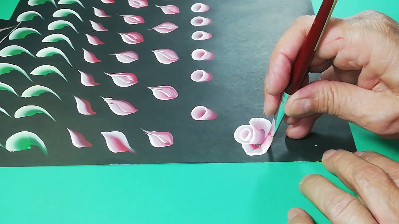 Como pincelar botones de rosas paso a paso