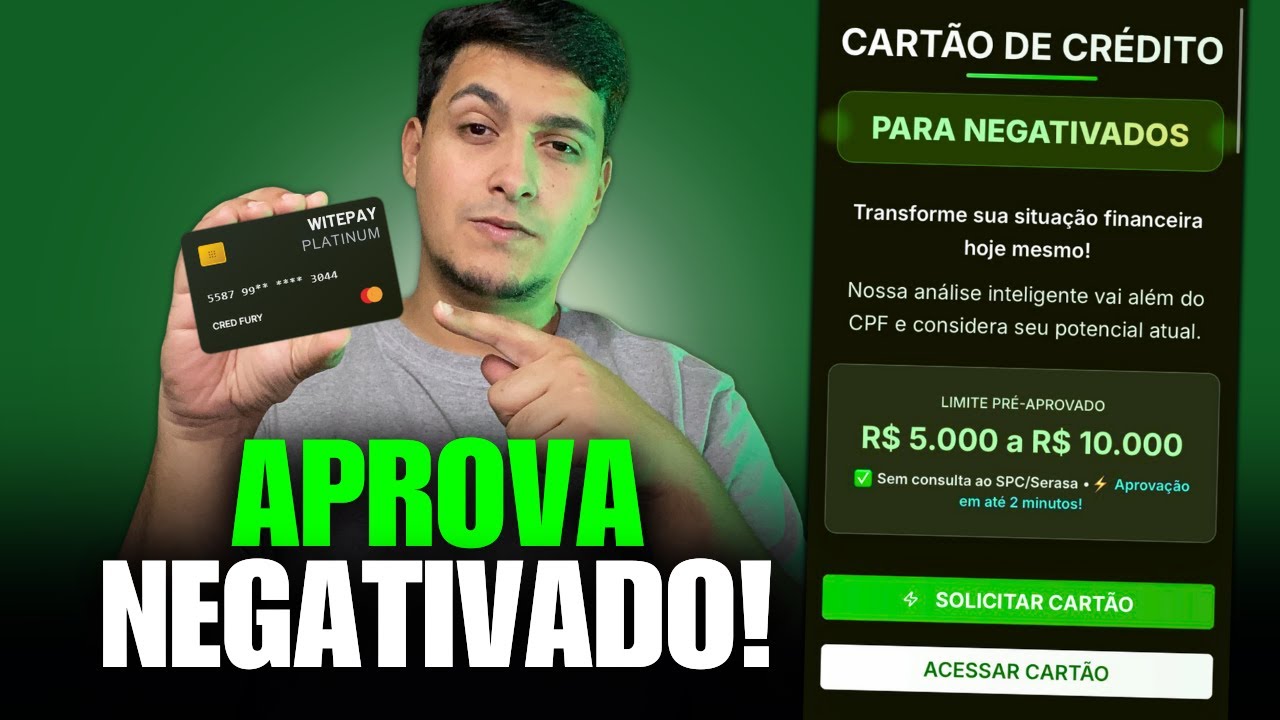 CHEGOU MAIS UM CART&Atilde;O APROVANDO NEGATIVADO NA HORA COM LIMITE ALTO | Veja Como Solicitar o Seu