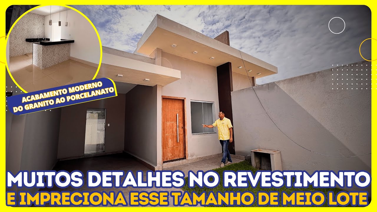 CONSTRUIRAM UMA OBRA DE ARTE 🏡EM MEIO LOTE ( COM ESPAÇO PARA ÁREA GOURMET E PISCINA)