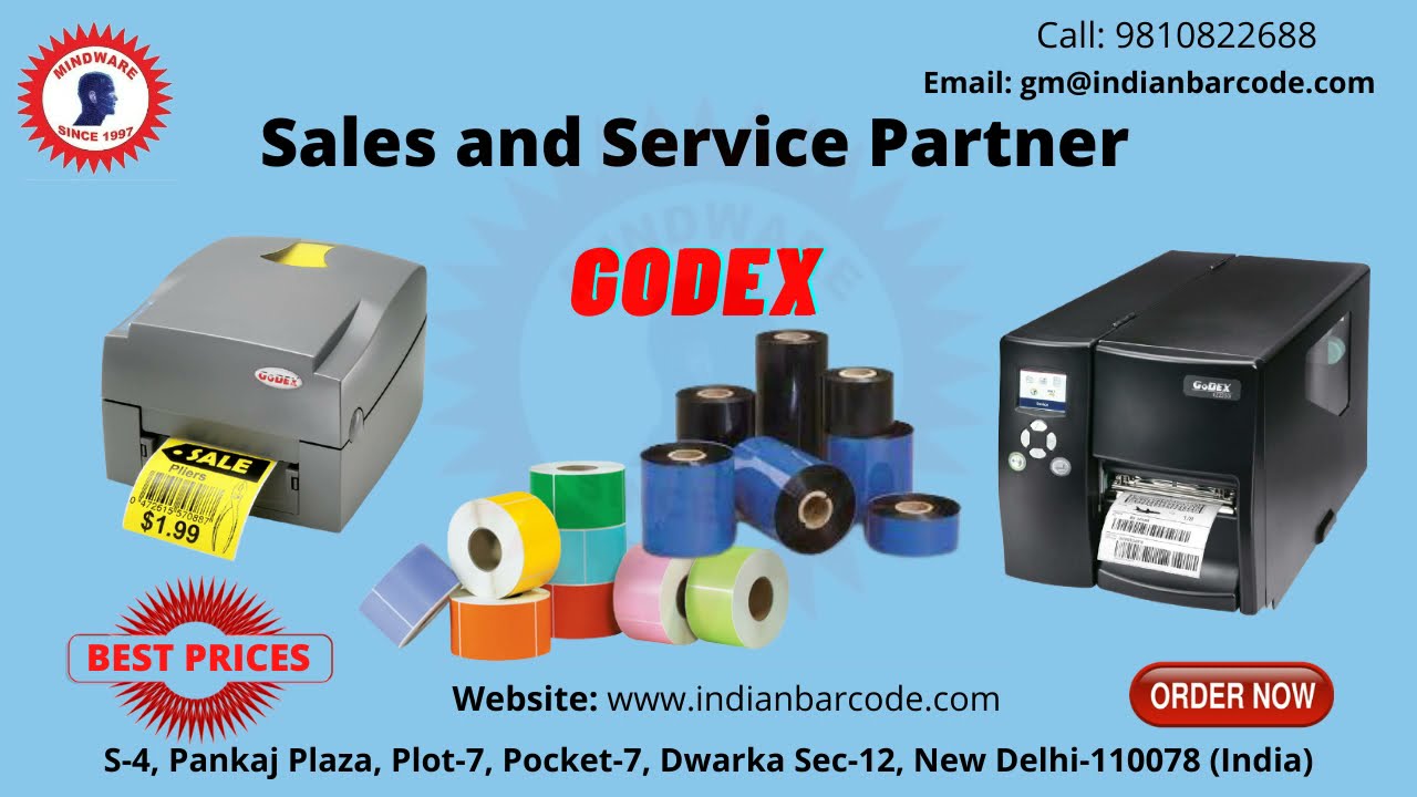 install label roll and ribbon Godex G-500  MINDWARE | Service Center|Godex G500 और G530 प्रिंटर