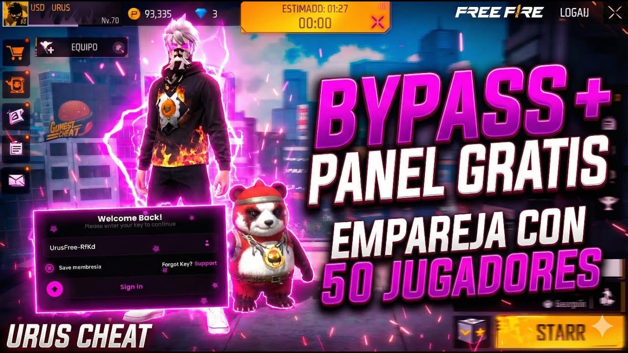 BYPASS Y PANEL GRATIS PARA FREE FIRE - 100% SEGURO |  PANEL URUS✅