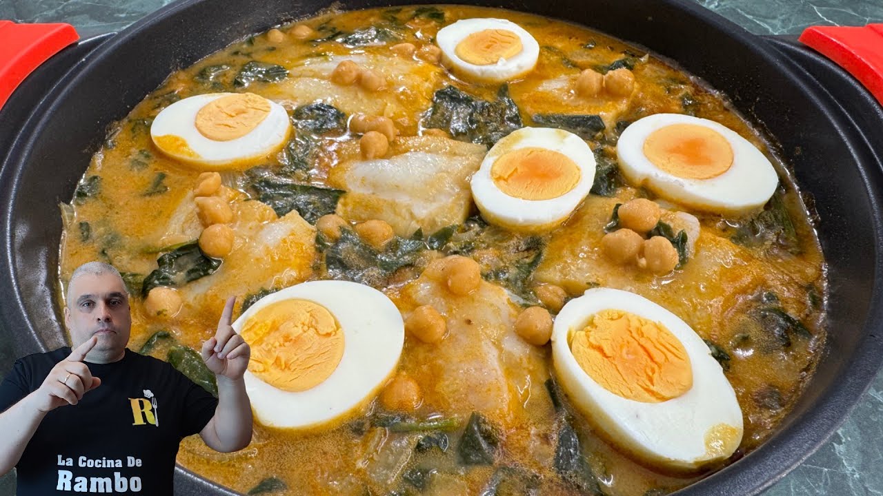 Potaje Fácil De Garbanzos con Bacalao y Espinacas - Rápido y Delicioso 🤩 POTAJE DE VIGILIA