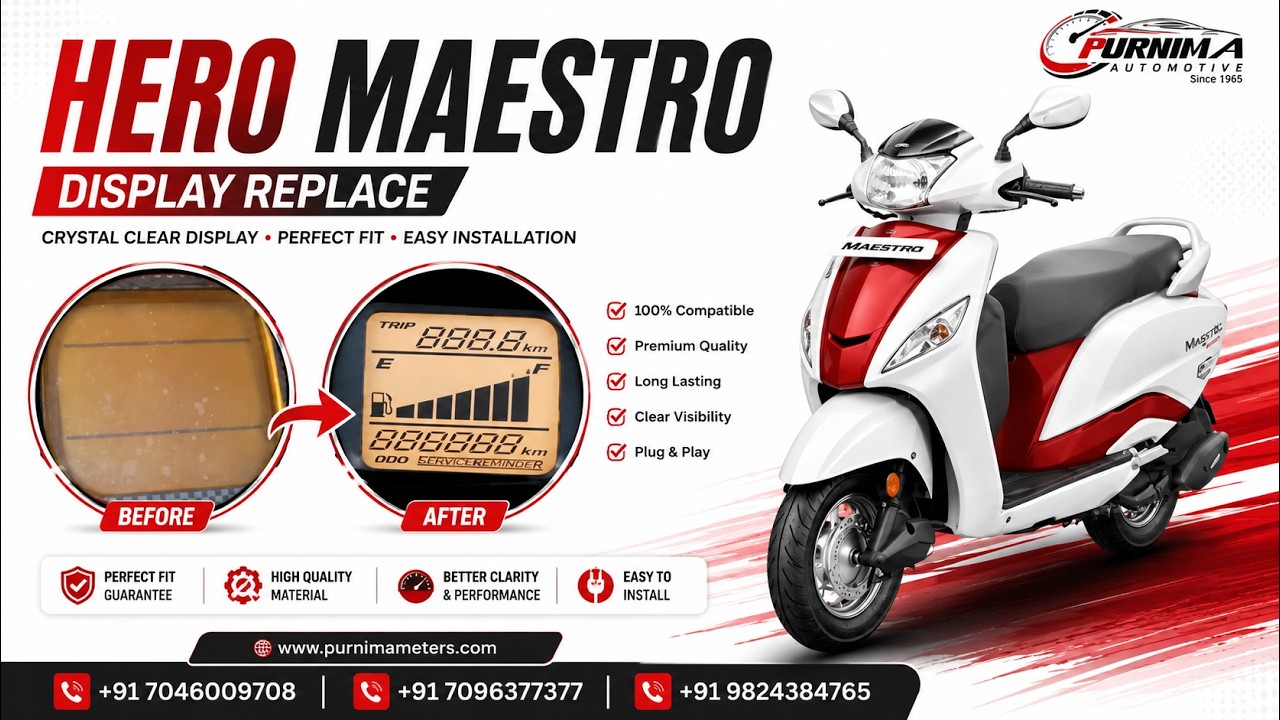 Hero Maestro | Replace Digital Meter Display | Odometer Repair Training Course @Purnima Automotive