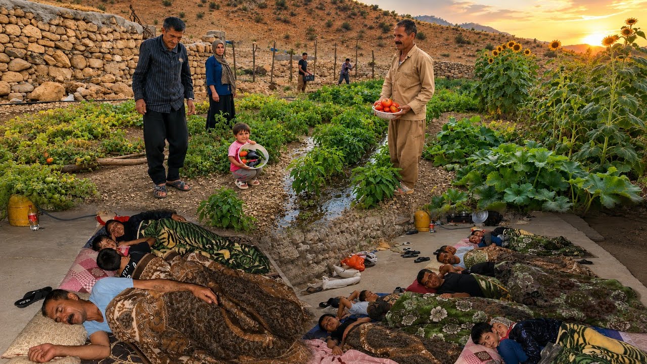 Fresh produce harvesting |🫑🍆🧑&zwj;🌾 Family struggle for survival |🌙Ending a hard day with a homey night🌃