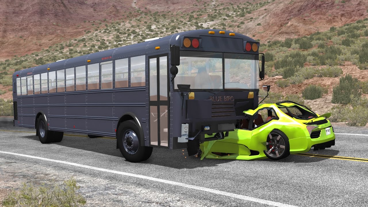 BUS VS CAR (Crash Testing) - BeamNG DRIVE