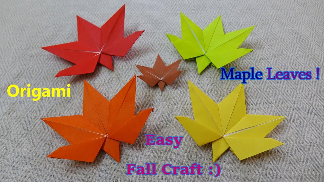 Origami Maple Leaves !! Easy Fall Craft Tutorial ~ Autumn Leaves Step By Step ...