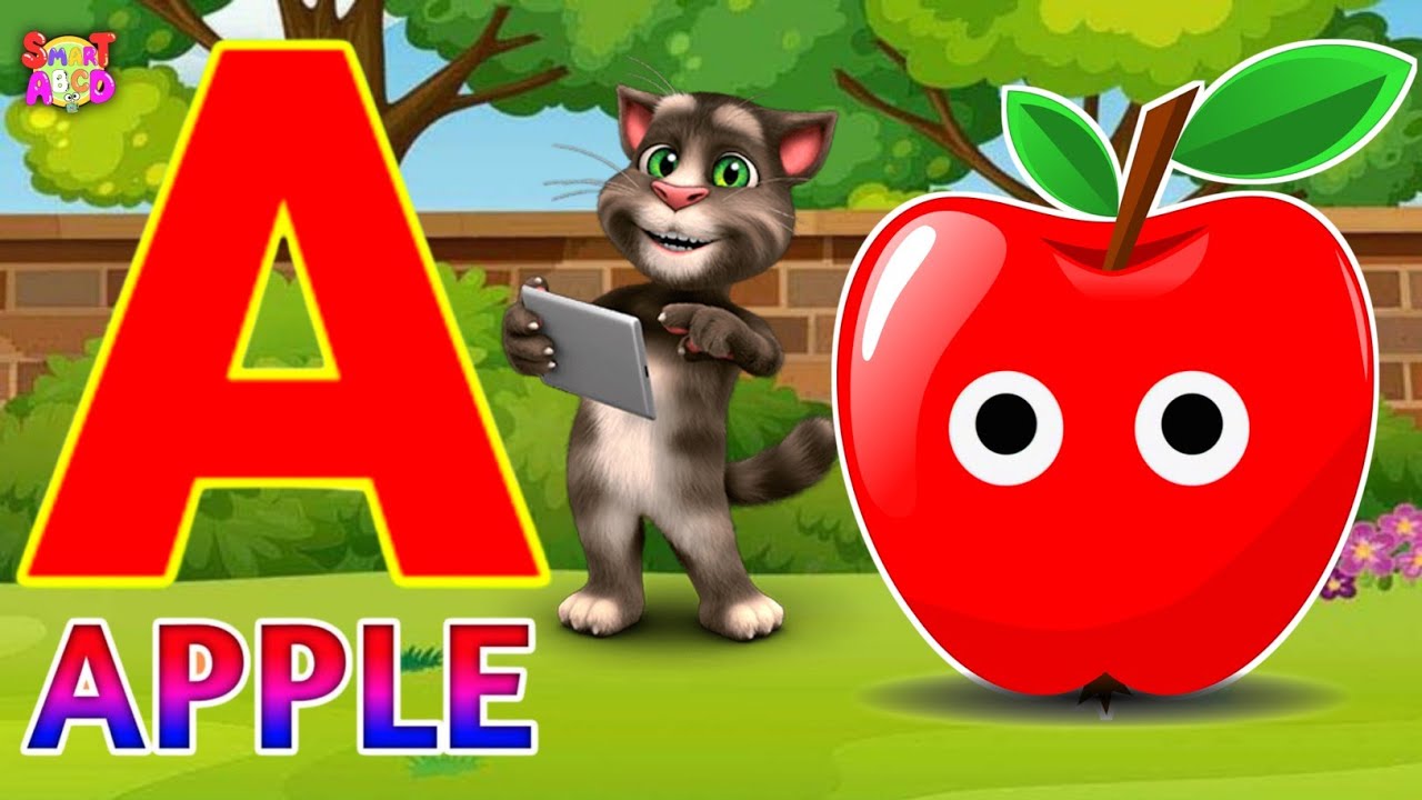 Фонетическая песенка 2 с двумя словами в 3D-формате - A для яблока 🍎🍏 - Песни про алфавит ABC со ...