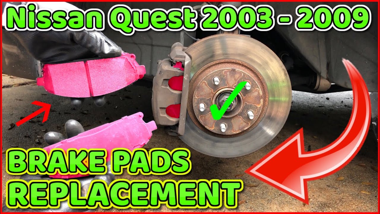 Замена передних тормозных колодок Nissan Quest 2003–2009