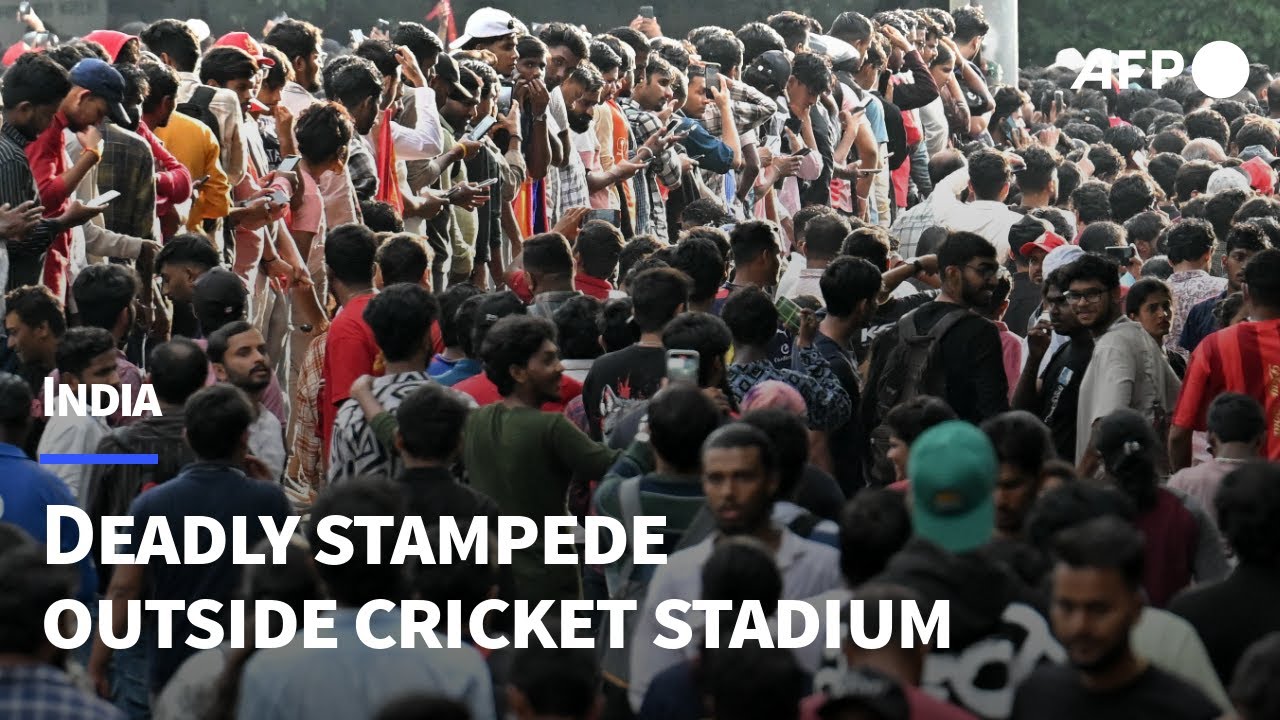 Crowds outside stadium after stampede at India cricket celebrations | AFP