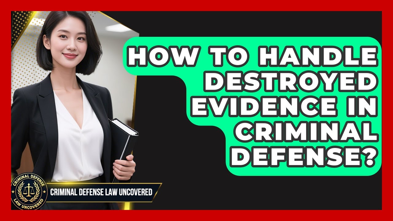 How To Handle Destroyed Evidence In Criminal Defense? - Criminal Defense Law Uncovered
