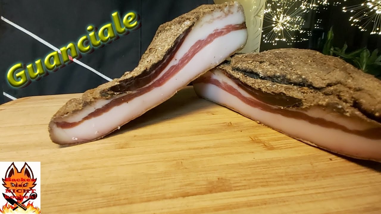 Guanciale - luftgetrockneter Speck aus der Schweinebacke