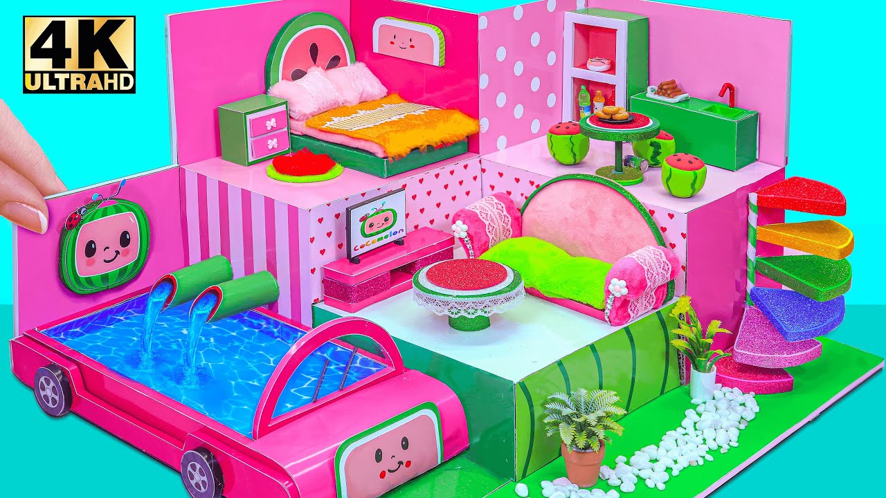 20+ DIY Miniature House Compilation ❤️ How To Make Pink Bunny House from Polymer Clay, Cardboard