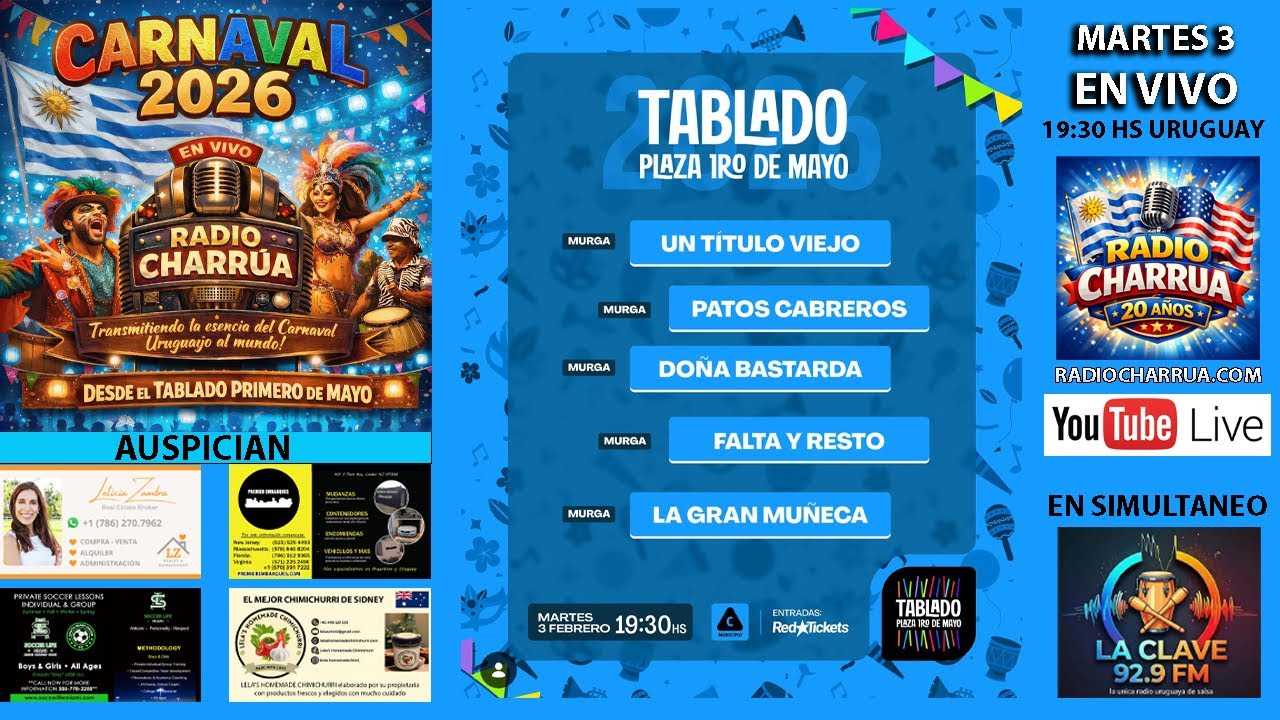 CARNAVAL 2026 DESDE EL PRIMERO DE MAYO MARTES  3/2/2026 