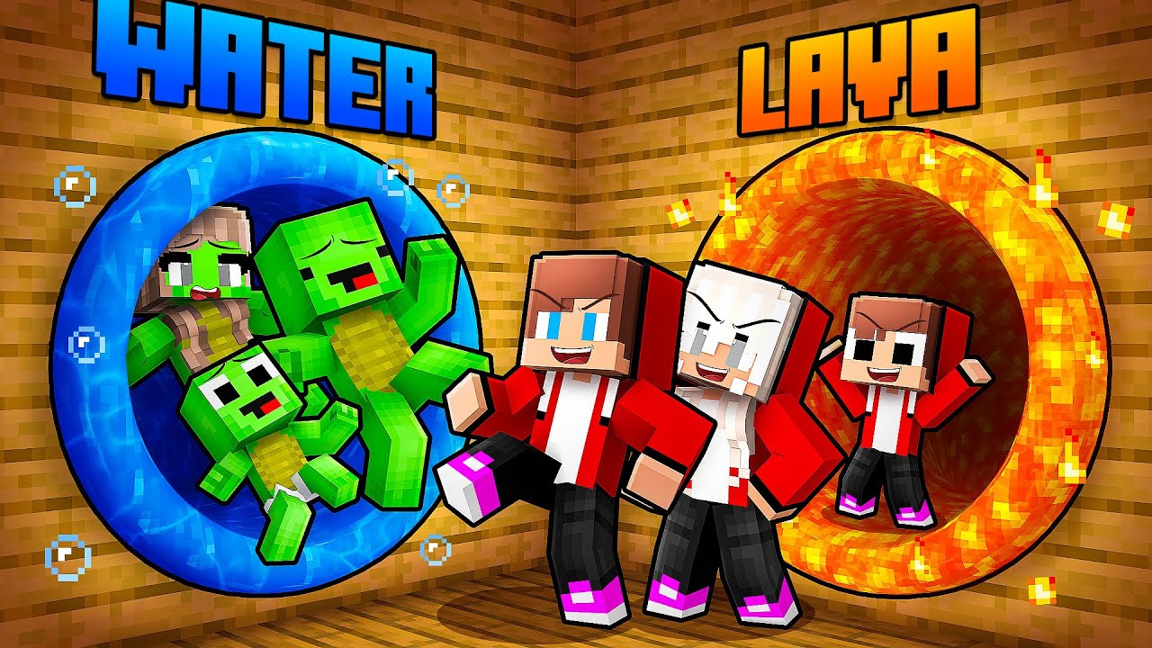 JJ и Mikey: Элементальный выбор правильного туннеля. Семейная битва в Minecraft — Maizen