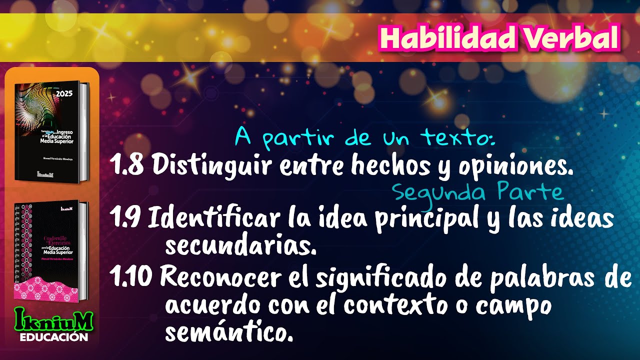 Habilidad Verbal - Tema 1.9 y 1.10 - IkniuM Media Superior