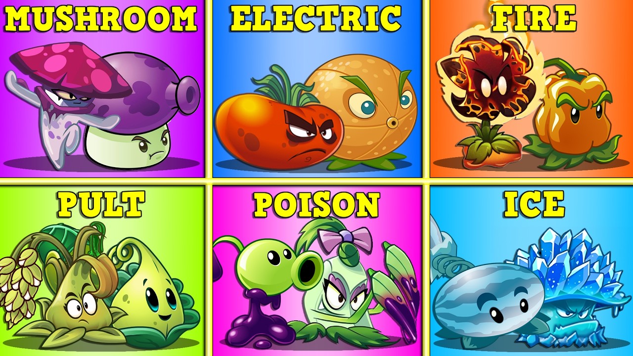 Битва 6 команд растений - Кто победит? - PvZ 2 команды растений