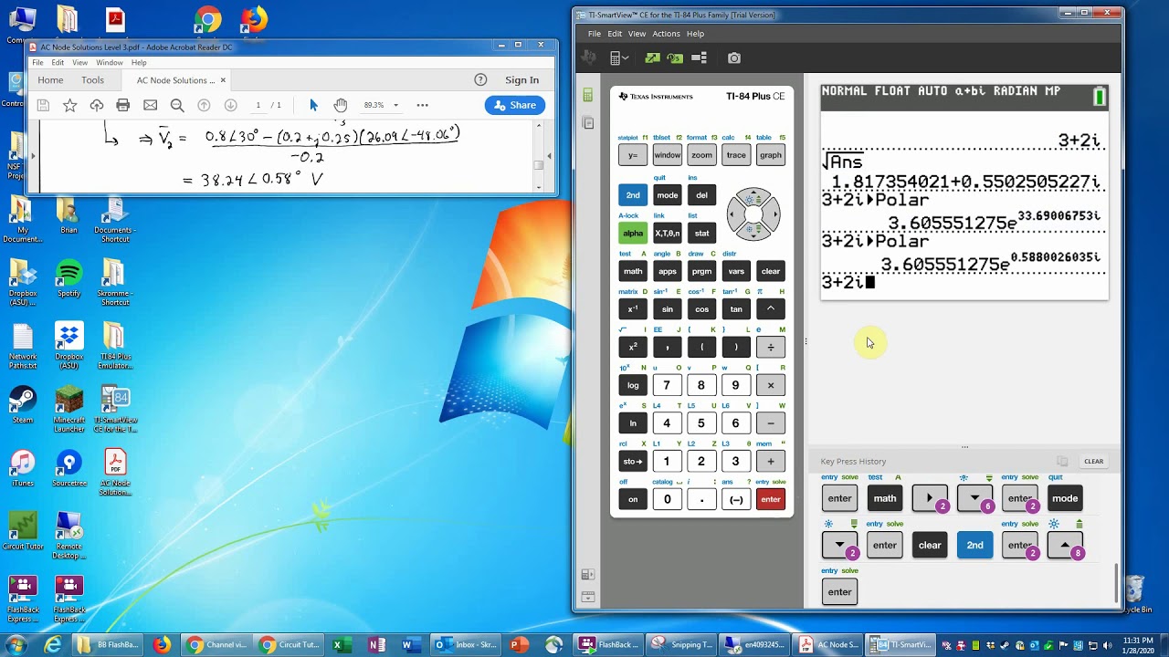 Complex Numbers on TI 83 84 Calculators