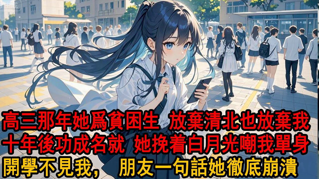 戀愛三年，我和青梅相約一起上清北。可是高三那年，她卻愛上班上的貧困生：分手吧，阿誠比你更需要我。我平靜點頭轉身離開。十年後再相見，她看着我身邊女人卻崩潰了。#小说 #爱情 ##爽文 #柳如煙