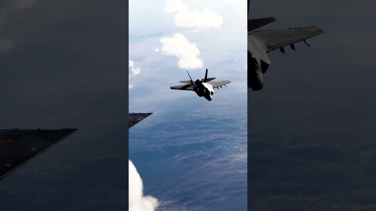 IRAN: A pair of US Navy F-35C fighter jets intercept a Chinese Chengdu J-36 near the border of Iran.