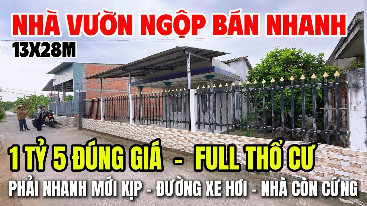 KÈO THƠM ! BÁN NHÀ VƯỜN GIÁ RẺ VÌ NGỘP NỢ , chỉ 1tỷ 5 sở hữu nhà diện tích 373m2 full thổ cư