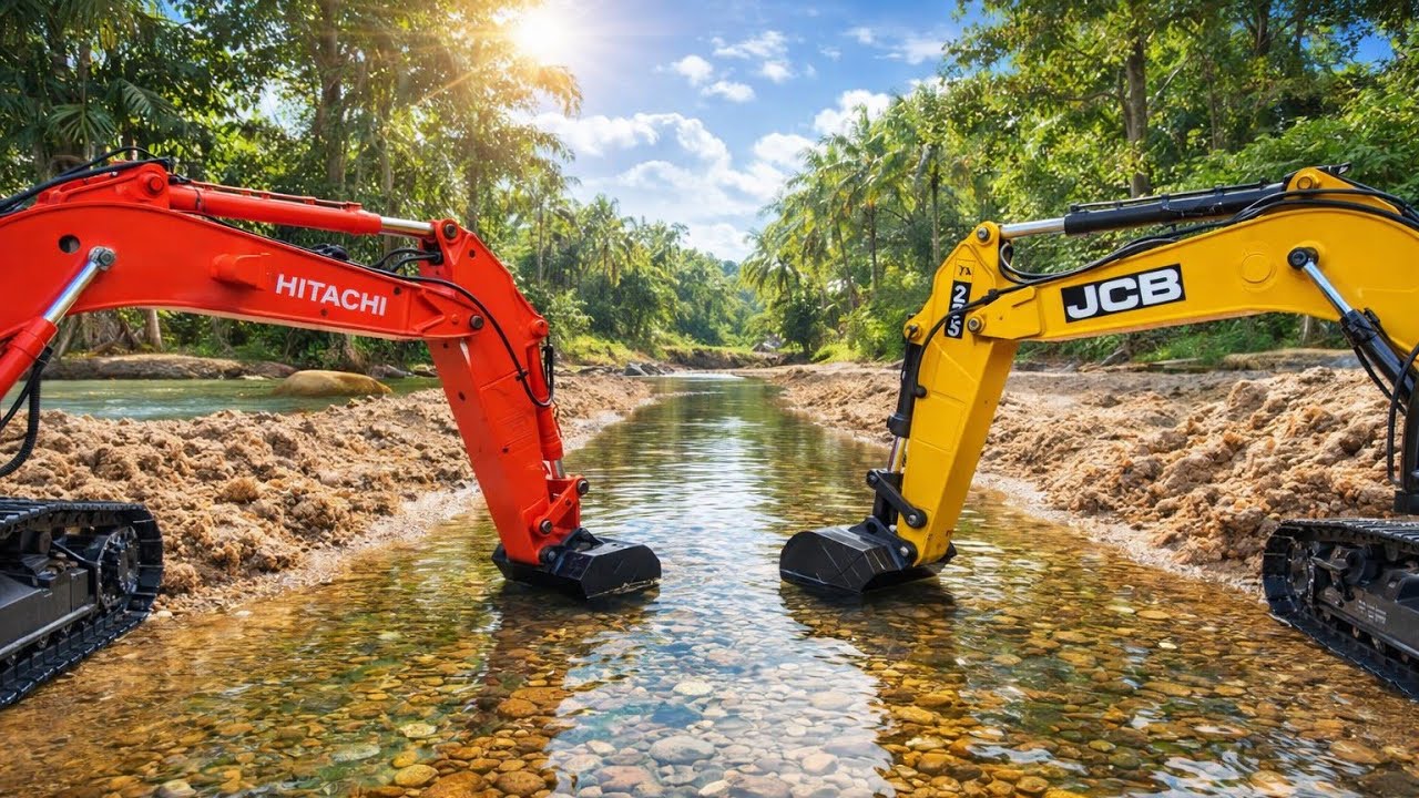 Strong Scale 1/16 : RC Excavator HITACHI & JCB Servo Liner Electric Profesional 