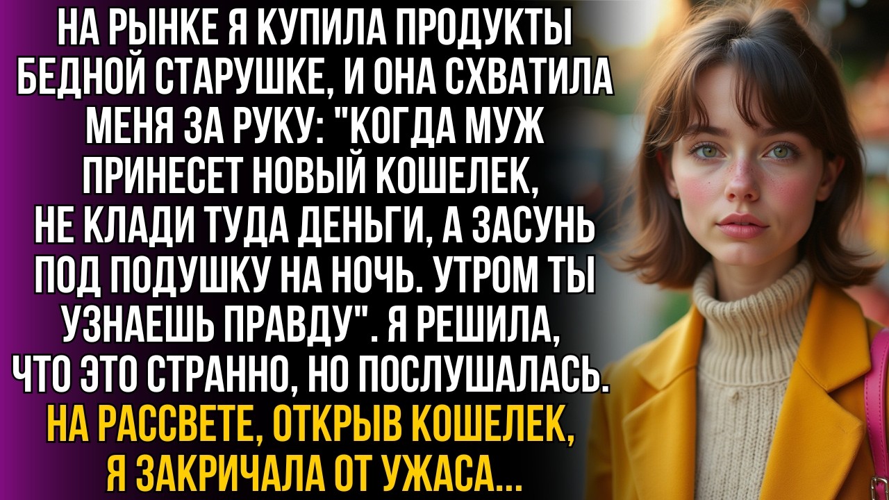 Я выручила бабушку на рынке, а она выдала тайну мужа. Я тут же спрятала кошелек под подушку, а утром