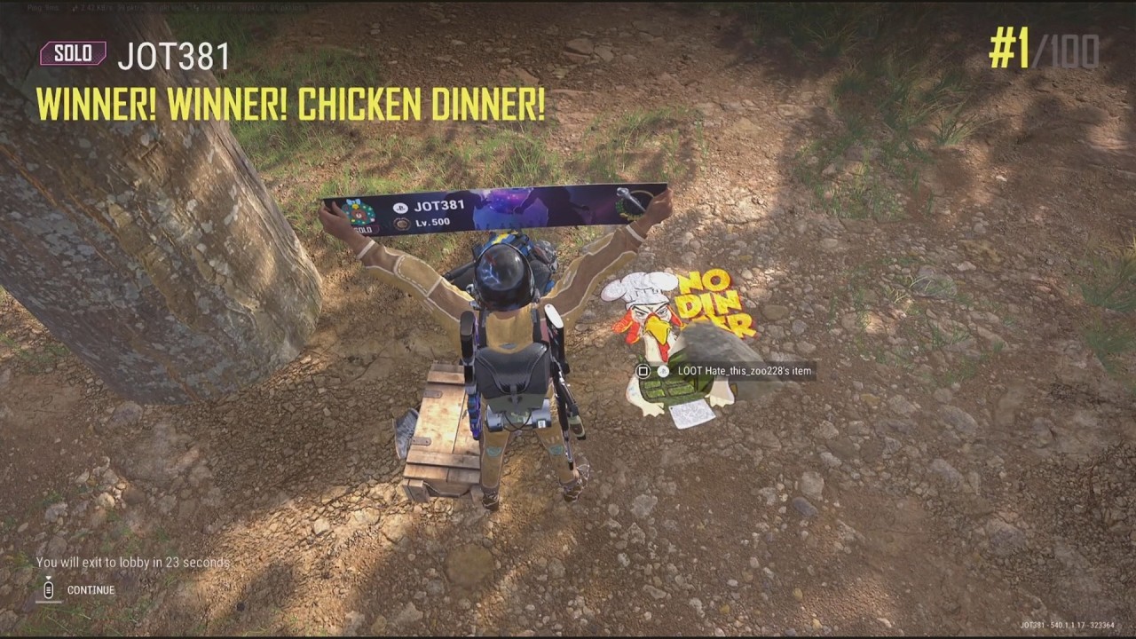 JOT381 PUBG 140226 TAEGO 5 KILLS 2371st SOLO WIN 1/100 CHICKEN DINNER SOLO