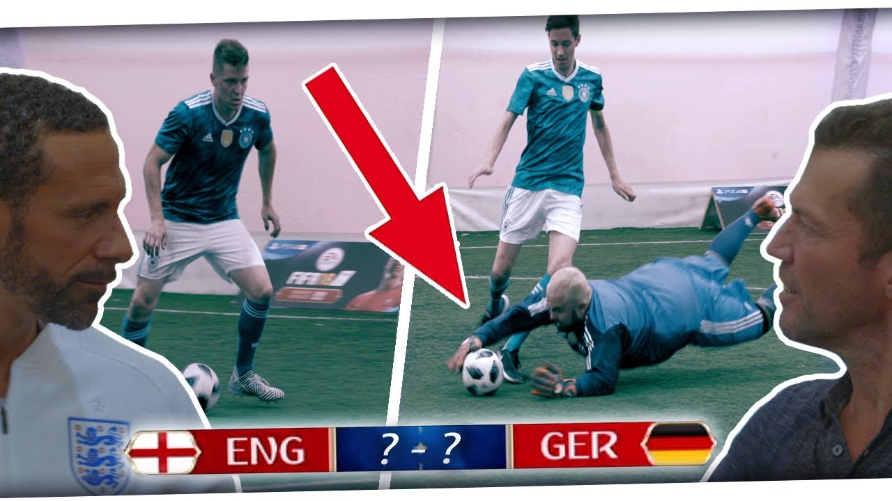 Knochenbruch! Unser Spiel für DEUTSCHLAND vs ENGLAND mit Rio Ferdinand und Lothar Matthäus PMTV