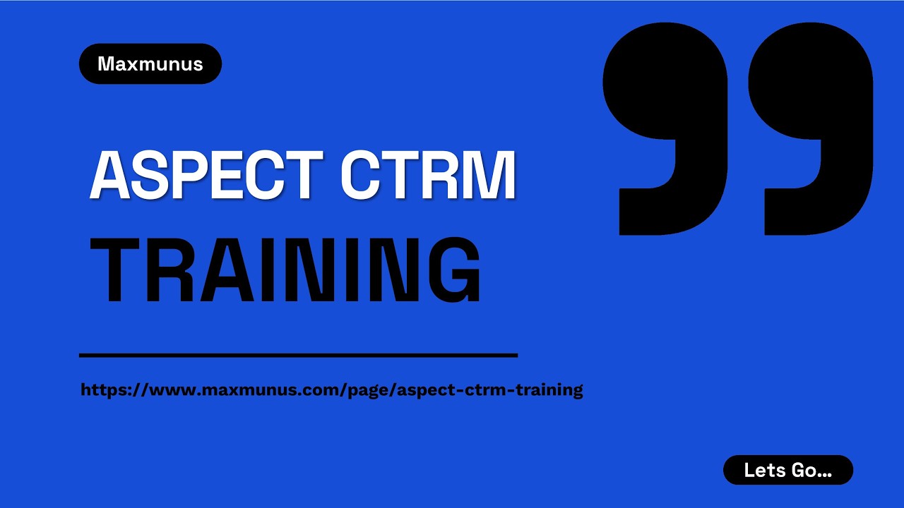 Aspect CTRM Training – Aspect CTRM Online Training (Course & Certification Tips)