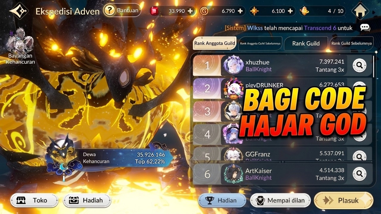 BAGI CODE SAMBIL GOD - Seven Knight Re Birth