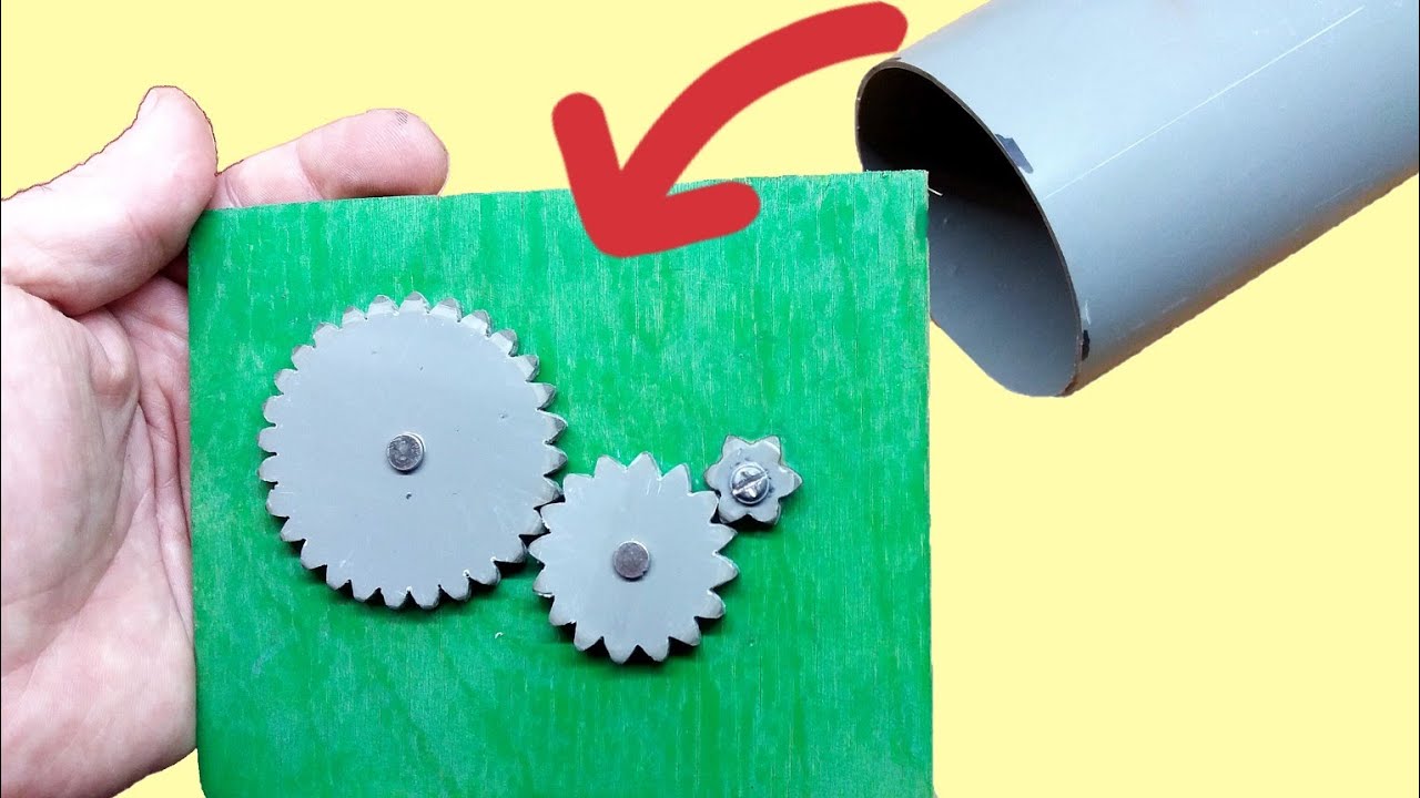 Simple production of gears from PVC plastic pipes. #restoration #cogwheel #pvc
