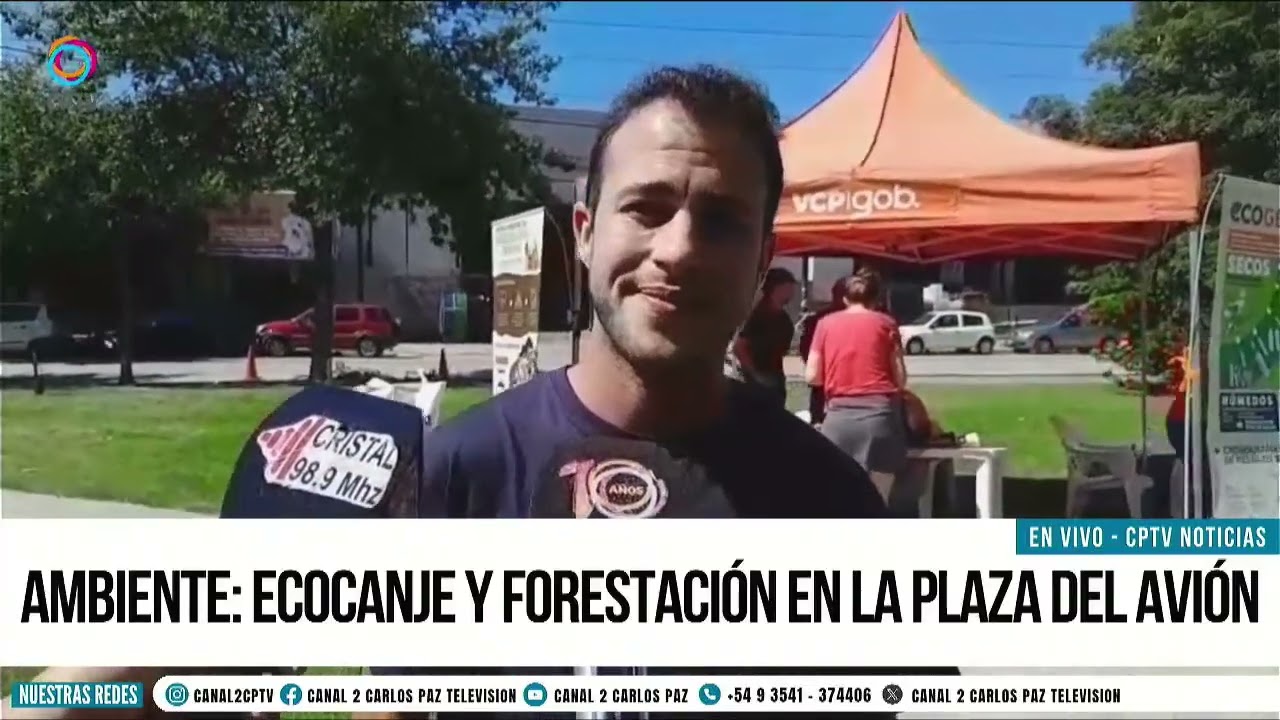 Ambiente: Ecocanje y Forestación en la Plaza del Avión
