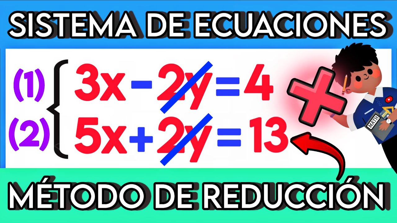 ✅ Aprende EL MÉTODO DE REDUCCIÓN para Sistemas de Ecuaciones 2x2  PASO A PASO 🚀