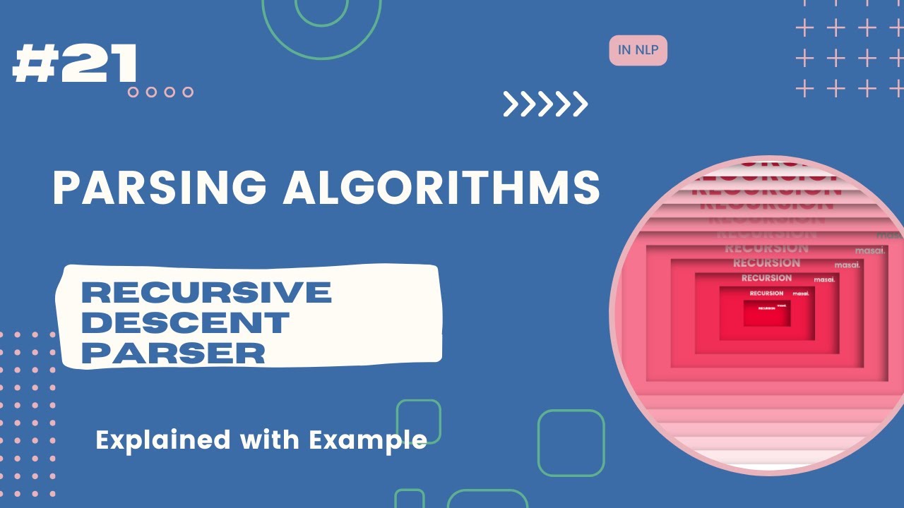 #21 || Parsing Algorithms || Recursive Descent Parser || NLP ||