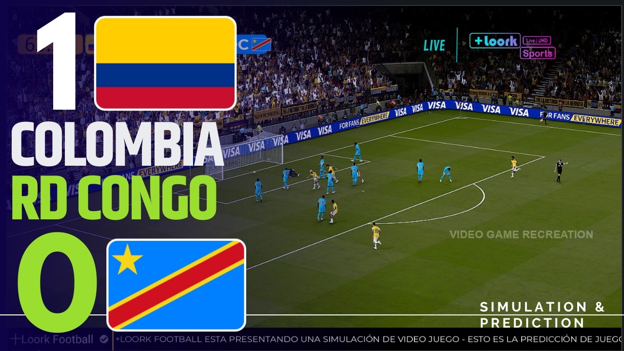 ⚽ Colombia 1-0 RD Congo Highlights  |  Copa Mundial 2026 Simulaci&oacute;n y Recreaci&oacute;n de Videojuego