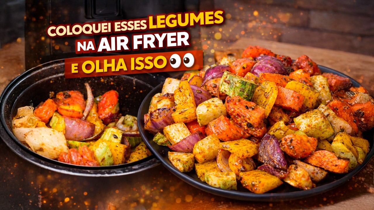 [Rápido e delicioso] MIX DE LEGUMES ASSADOS NA AIR FRYER