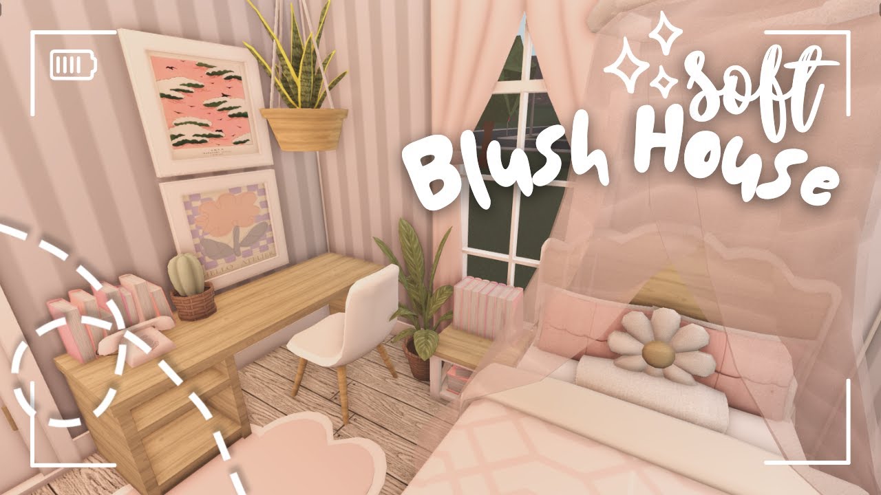 [ bloxburg ] 🎀 soft blush single person house ꒰ no gamepass build & tour ꒱