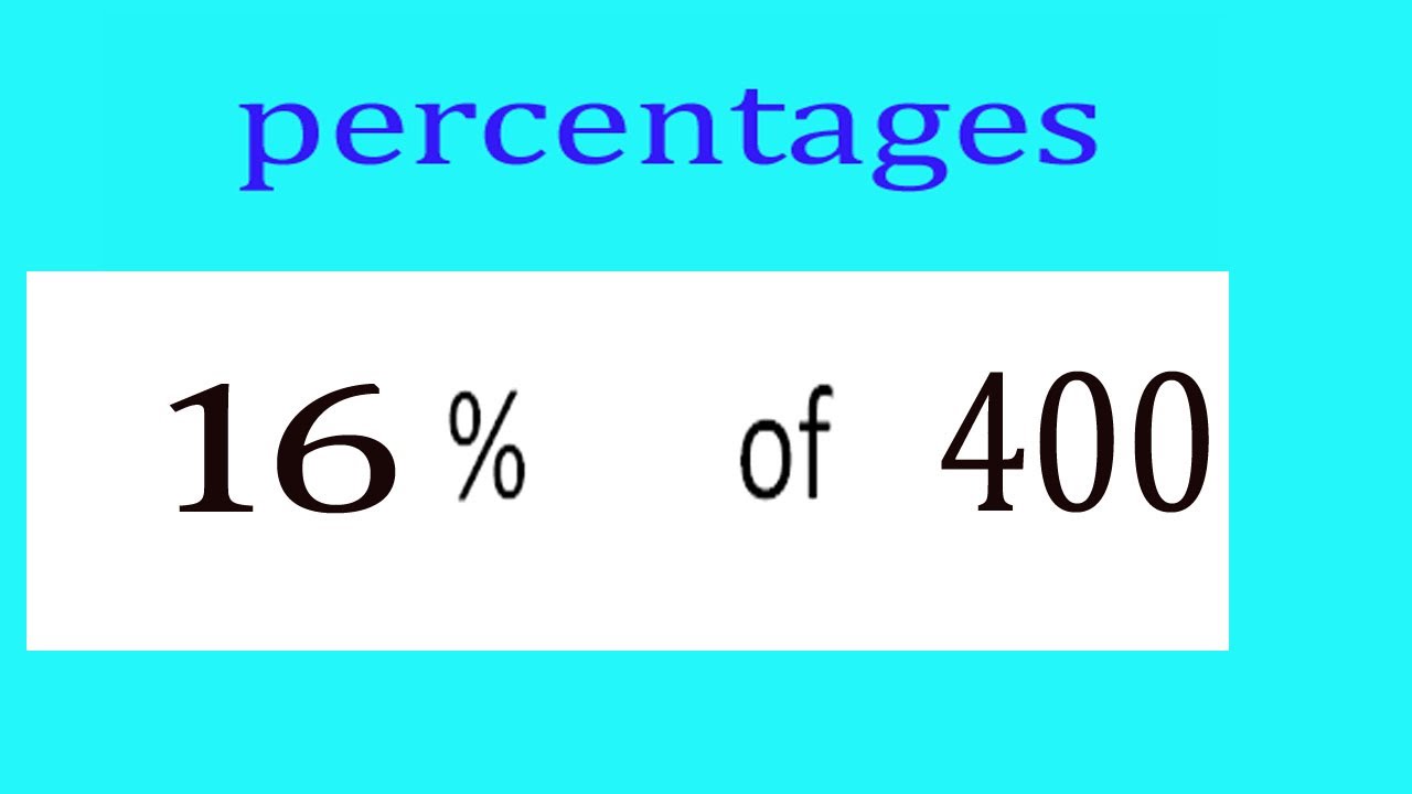 Percentages     16      Percentage(%)    of    400