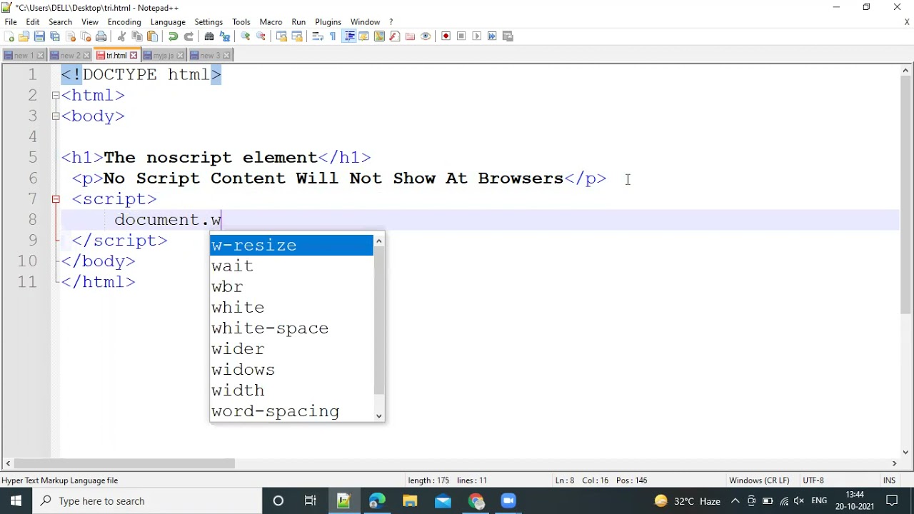 How To Use NoScript Tag In JavaScript | #noscript