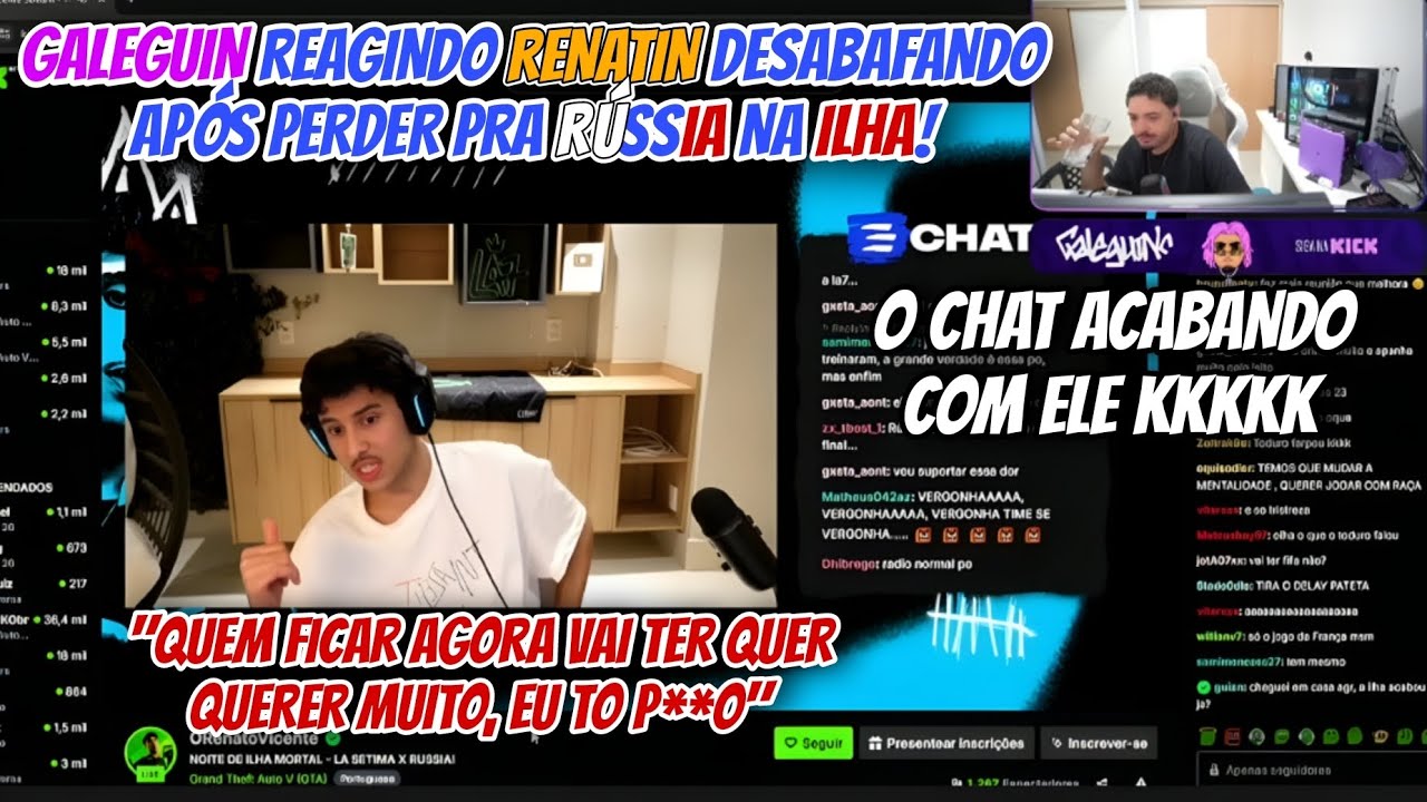 GALEGUIN REAGINDO RENATIN DESABAFANDO APÓS PERDER PRA RÚSSIA NA ILHA!