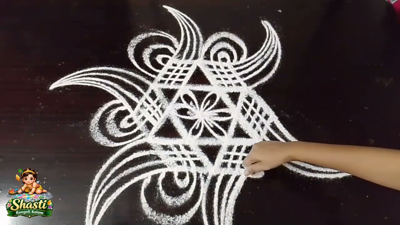 Simple padi kolam with 5x3 dots || Easy padi kolam design || Beautiful Star padi kolam