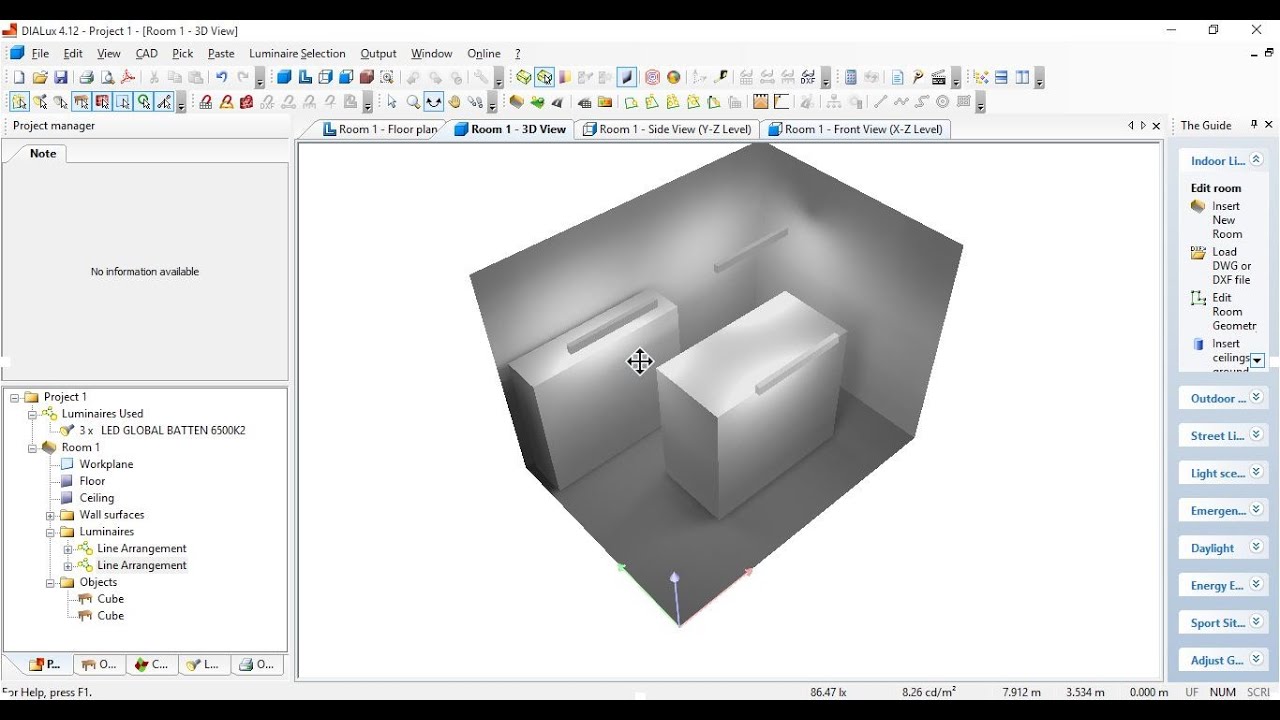 Interior lighting Design with created object by dialux with autocad Dwg - Tutorial 3 - Tamil - Aathi