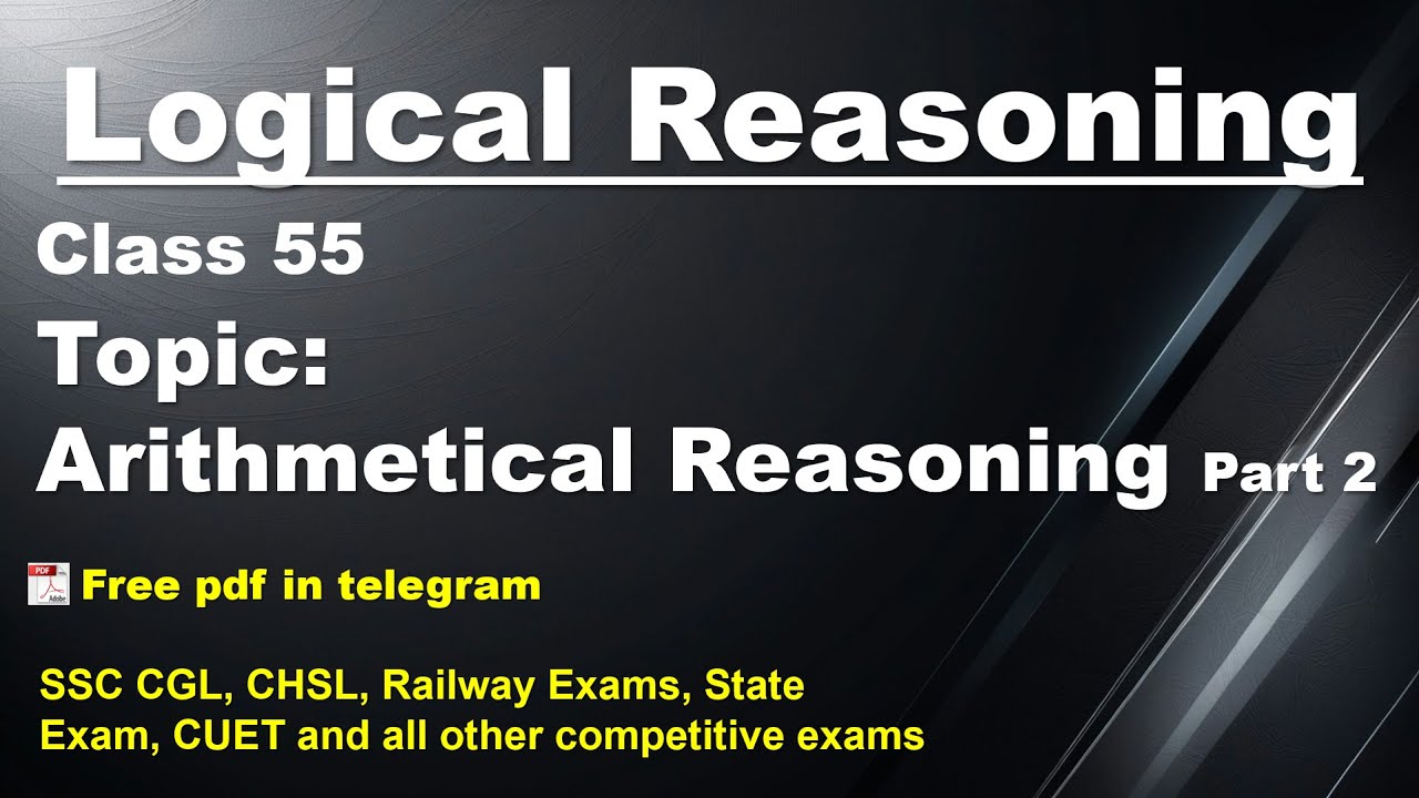 Arithmetical Reasoning Part 1 || SSC CGL/CHSL, Railway NTPC Exam, UGC NET || Abhishek Sachan