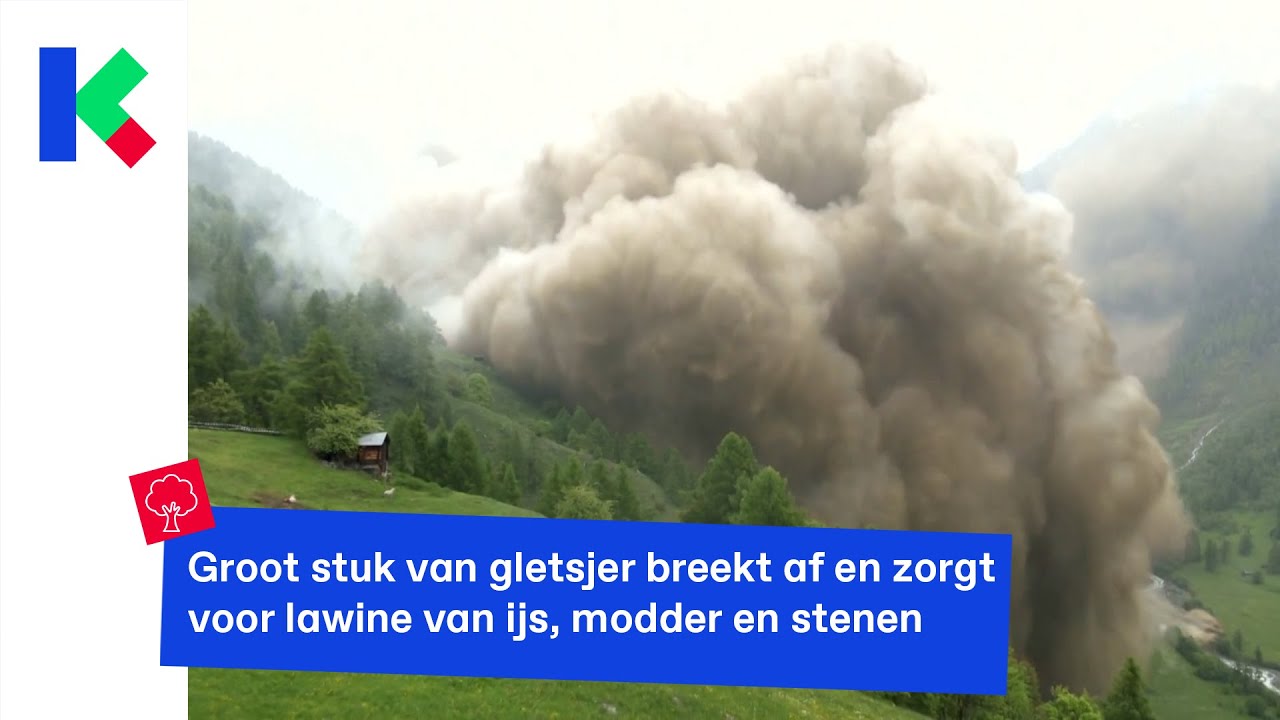 Gletsjer breekt af in Zwitserland
