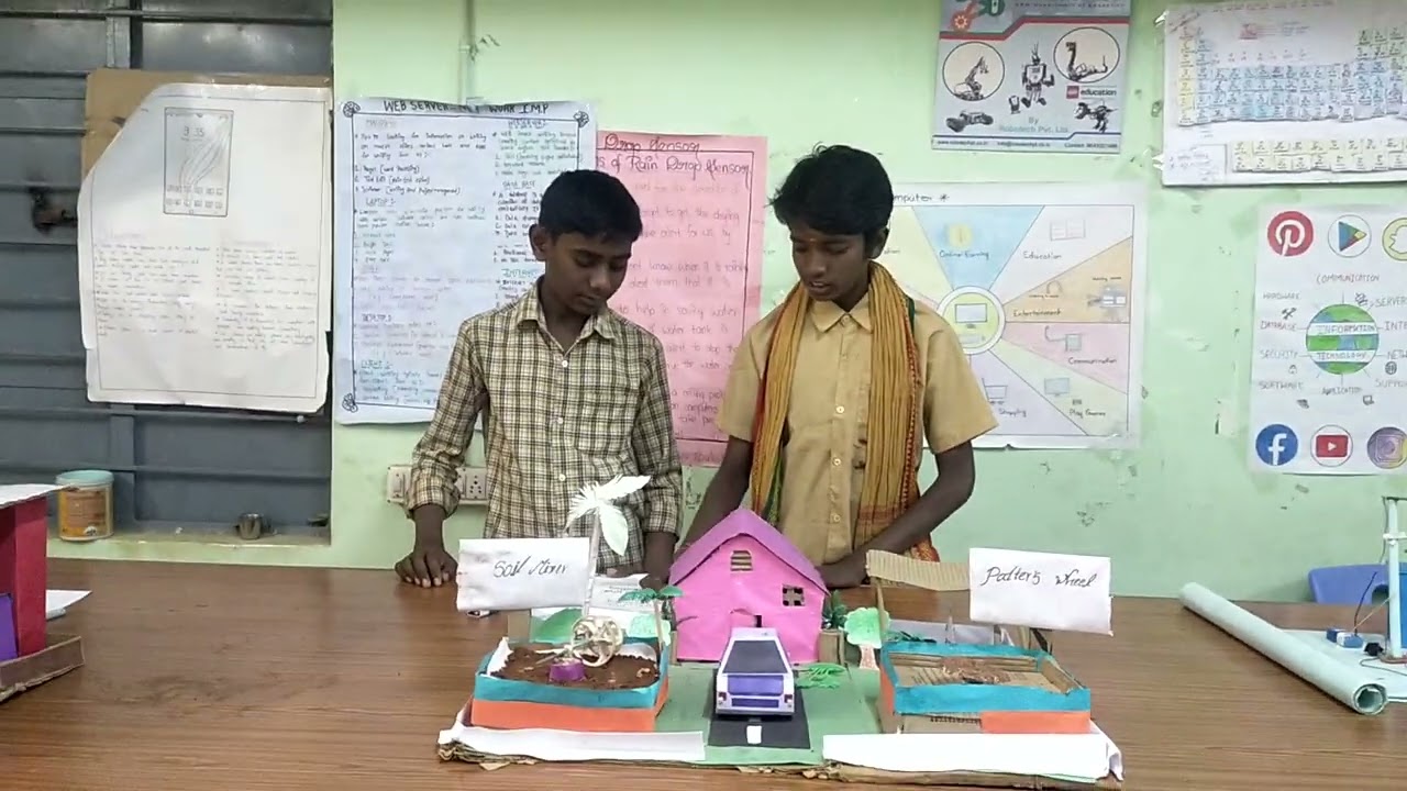Our school student explaining about science project