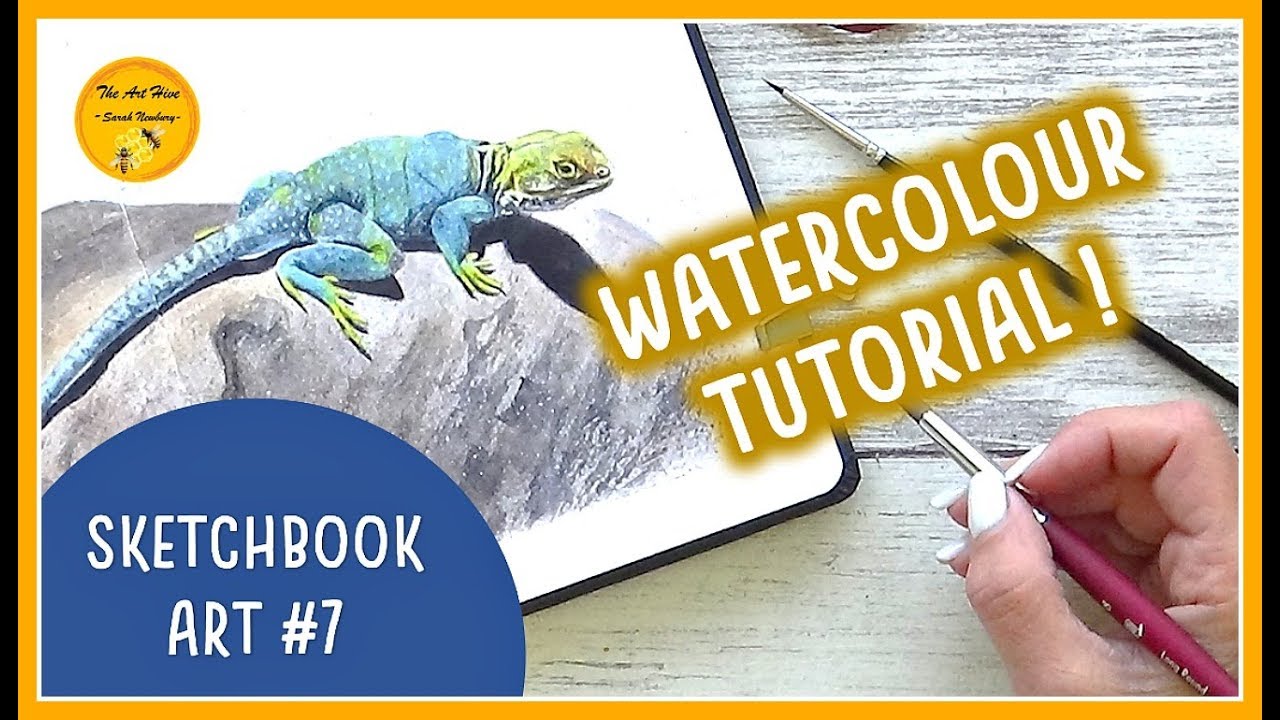 SKETCHBOOK with me #7:  LIZARD TUTORIAL | WATERCOLOUR painting tips and tricks