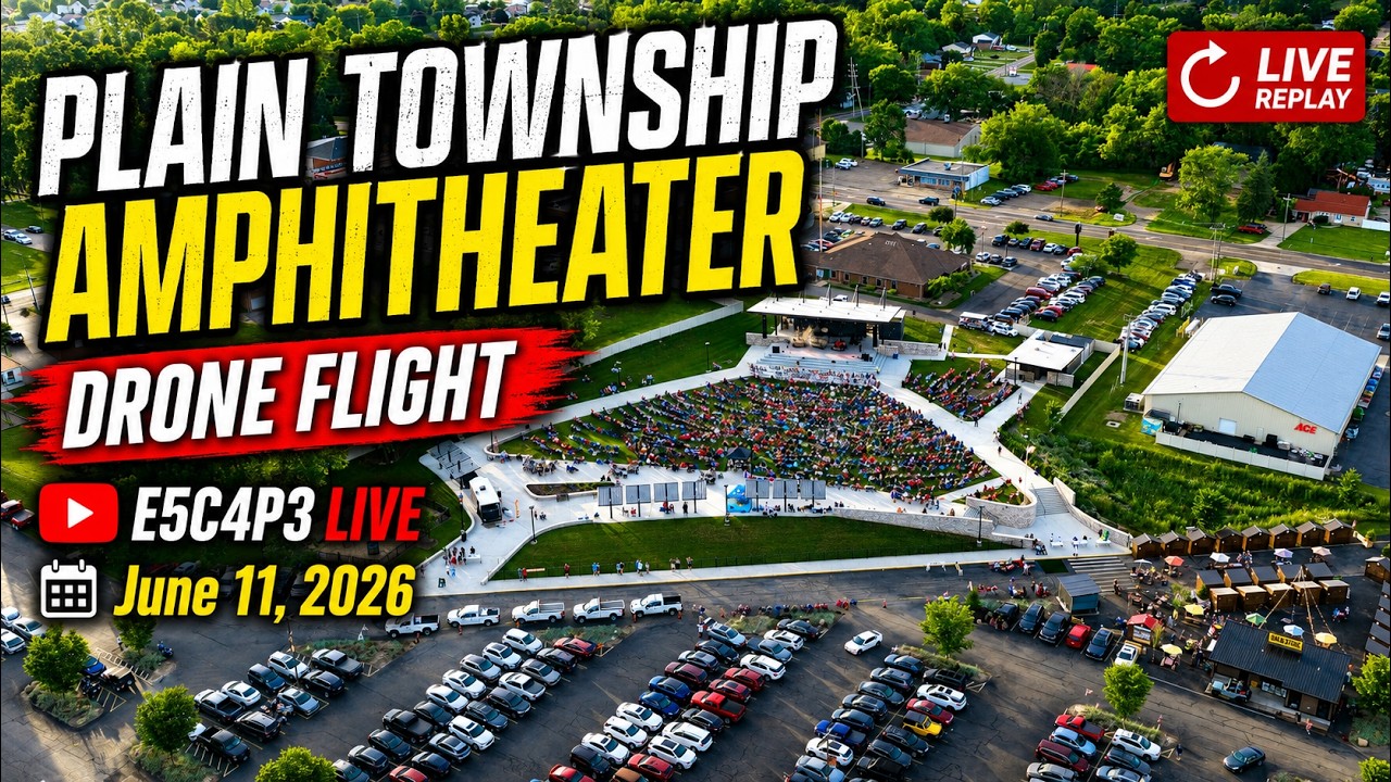 Drone Flight Around Plain Township Amphitheater | E5C4P3 Journey Tribute Live in Canton, Ohio