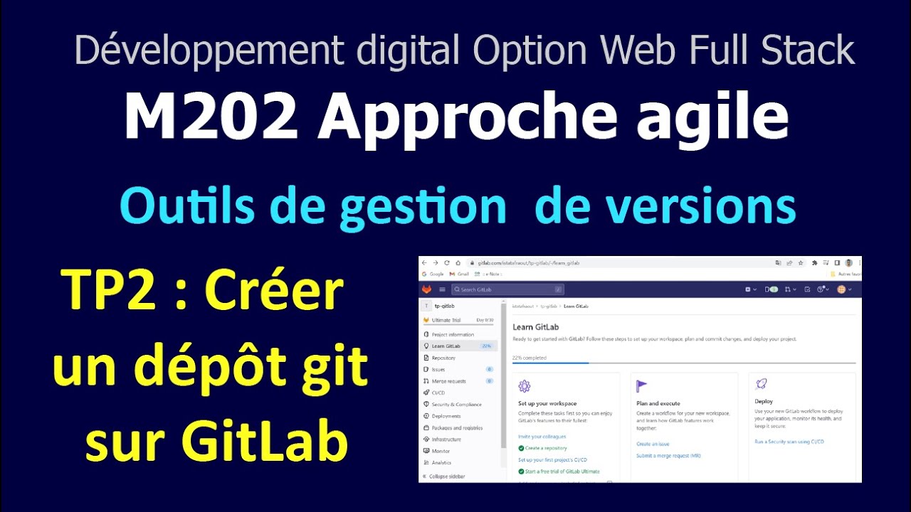 Approche agile V8 - GIT : TP Créer un dépôt git sur GitLab